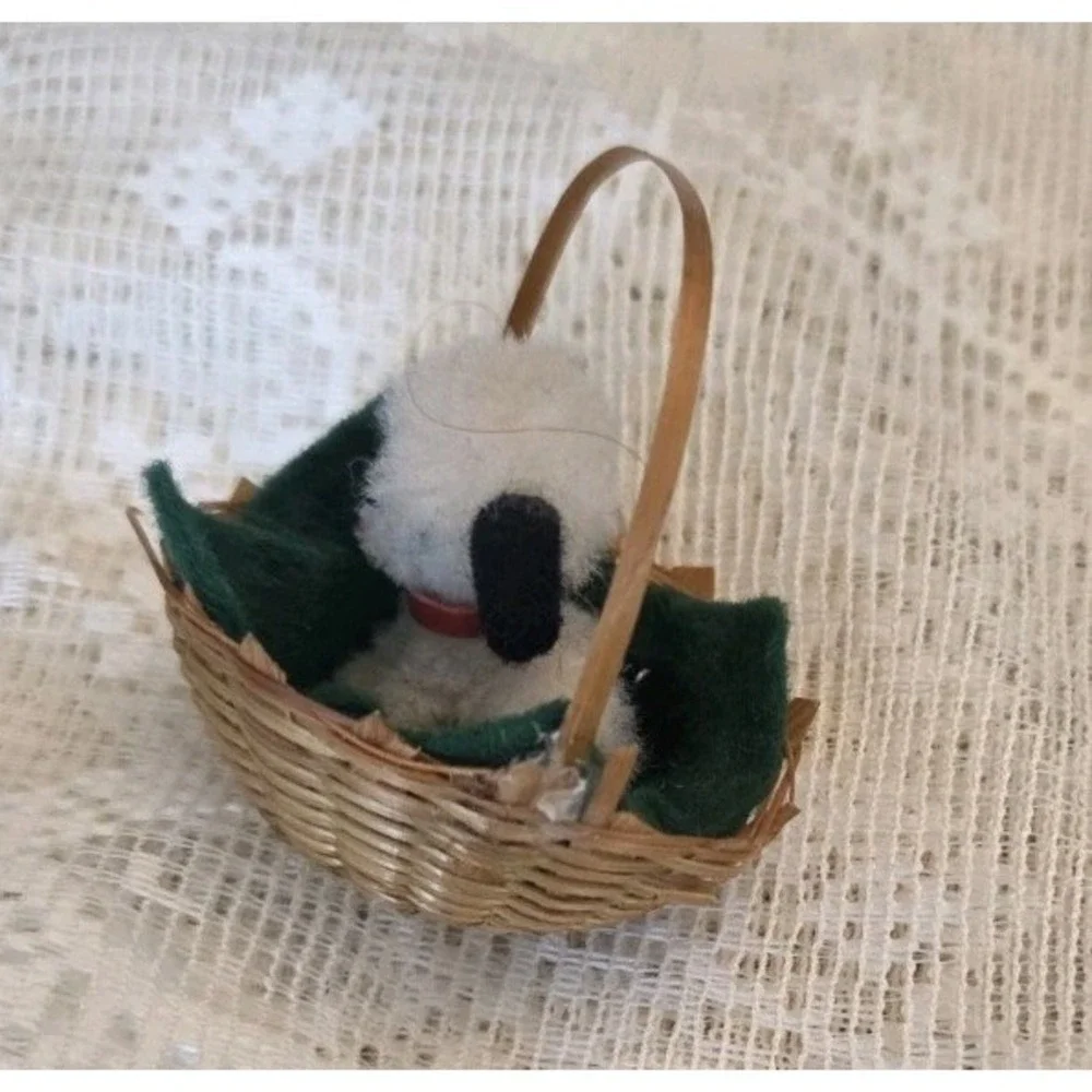 Vintage ARA? 1960's Austria Dog Dalmation In‎ Basket Toy  1.25